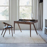 ONIJA Furniture Solid sheesham Modern Wooden Dining Chair with Arms, Upholstered Cushioned Seat, Walnut Finish seat Color Off (Blue)